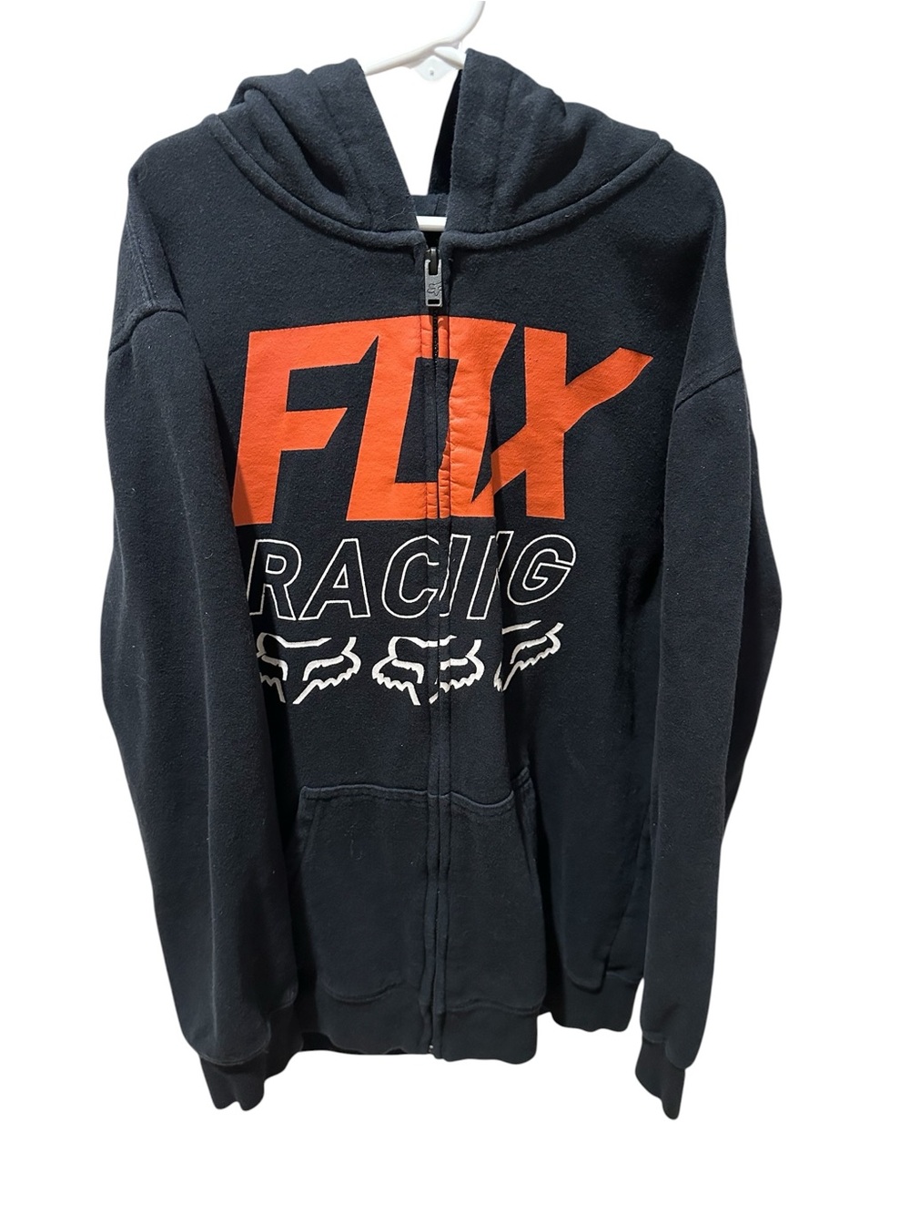 Fox Racing Black Hoodie with Bold Orange Logo